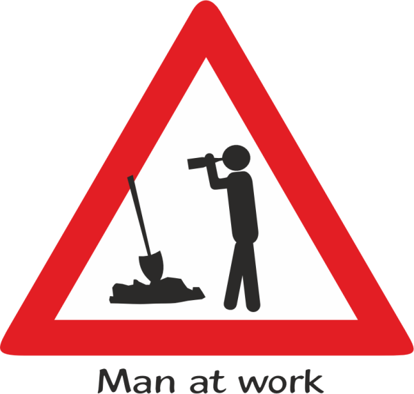 9683, Man at work, Sign