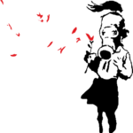 9126, Banksy, Gas mask flower girl